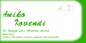 aniko kovendi business card