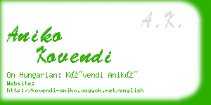 aniko kovendi business card